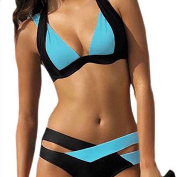 NWOT- Black and Turquoise Bikini - Picture 1 of 3